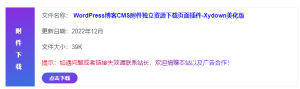 WordPress博客CMS附件独立资源下载页面插件-Xydown美化版-龙之小站资源屋