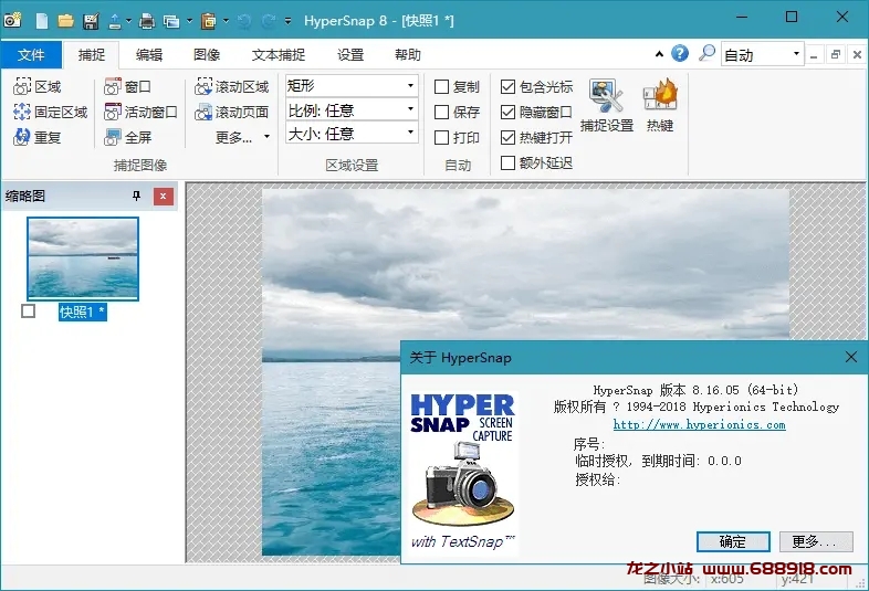 HyperSnap v9.4.0.00 截图软件，老牌屏幕截图软件，汉化修改版-龙之小站资源屋