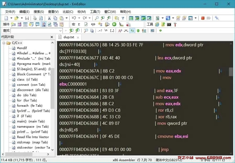 EmEditor v24.0.1 支持大文件和Unicode的最佳Windows文本编辑器，绿色版-龙之小站资源屋
